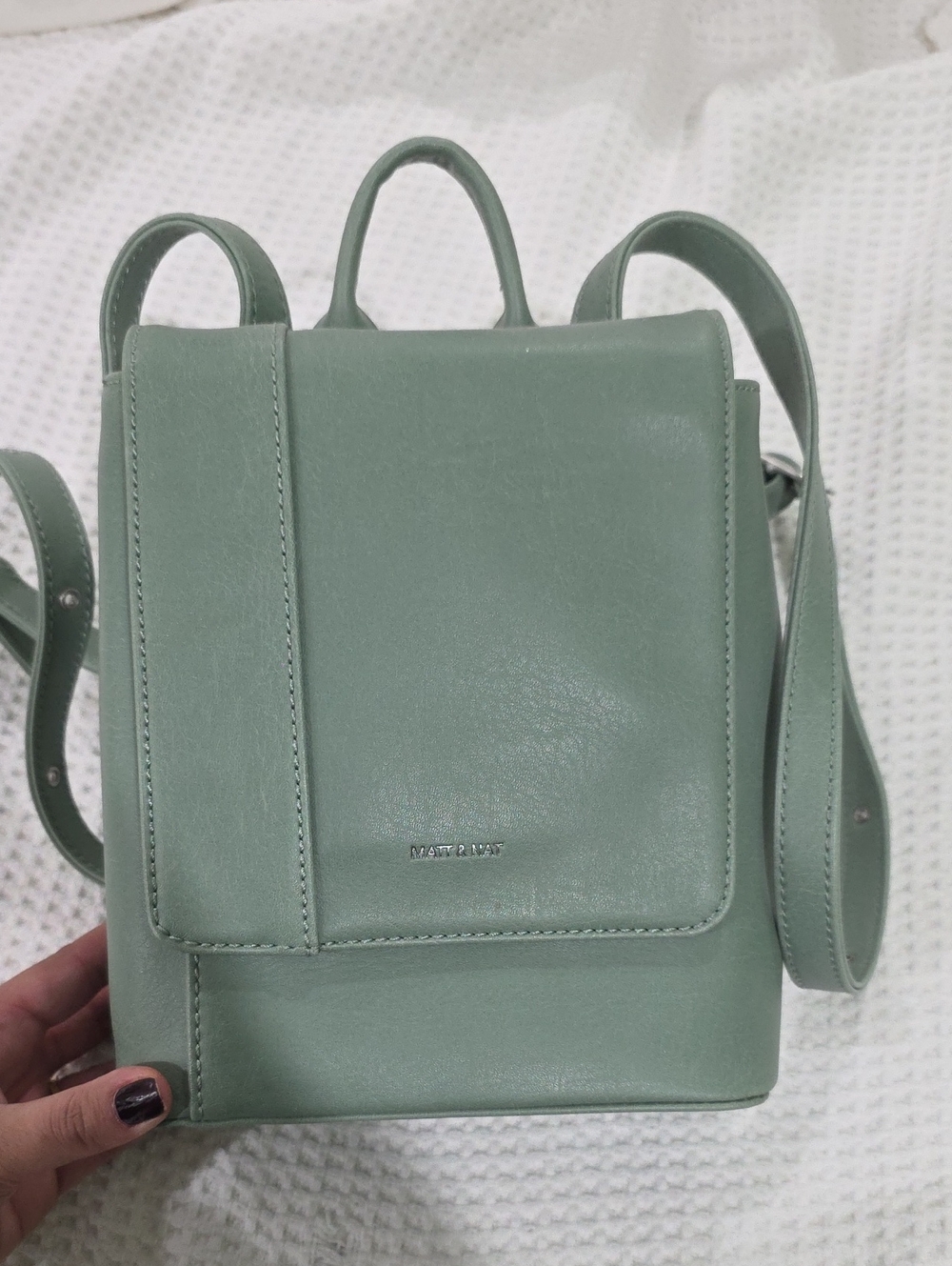 Matt & Nat Sage Green Mini Backpack